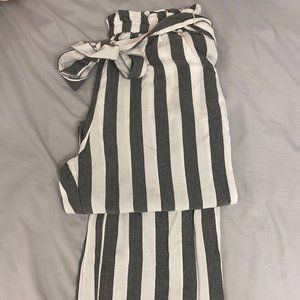 American Eagle S Striped Paper Bag Flowy Tie Pants